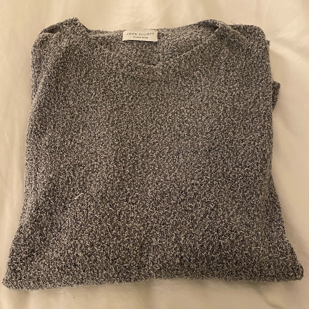 John Elliott gray mix long sleeve shirt
